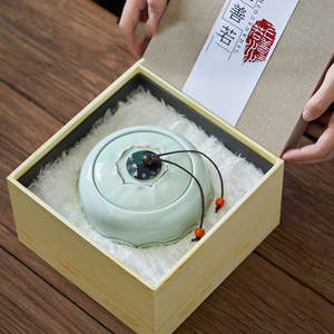 Urne funéraire en céramique pour animaux de compagnie, pour crémation et commémoration, scellée avec des perles, tailles grande/moyenne/petite, pour usage domestique, pot de soin post-cremation pour chats et chiens - Product Image 4