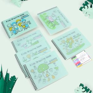 Juego de Libros de Dibujo de Silicona Verde Borrable para Niños USSE, Blocs de Dibujo Reutilizables de 21x18cm, Unisex, Edades 3-6, Regalo para Niños - Product Image 2