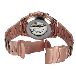 Marca de lujo de Forsining hombres <span class=keywords><strong>reloj</strong></span> de oro rosa manos luminosas esqueleto mecánico automático de hombre Vintage Relojes - Product Image 6