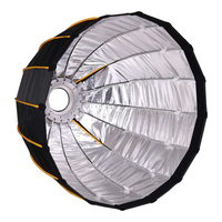 Boîte à lumière parabolique 47.2 pouces/120cm, installation rapide, boîte à lumière profonde avec grille en nid d'abeille et support Bowens pour Studio Moonlight LED