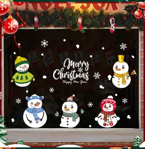 メリークリスマスウィンドウステッカーしがみつく取り外し可能なPVCホリデーオーナメントデカールステッカーWindowsクリスマスお祝い用