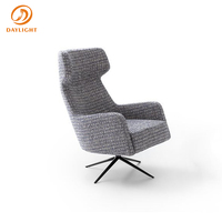 Fauteuil de salle à manger pivotant ergonomique robuste gris clair rembourré avec base en métal