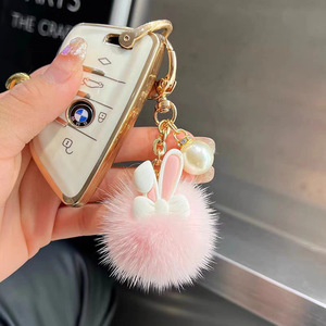 New Plush <b>Rabbit</b> <b>Light</b> Keychain Cute Bunny Soft Pom Pom Eco-Friendly Durable Wallet Handbag Charm Decorative Accessories - Product Image 2