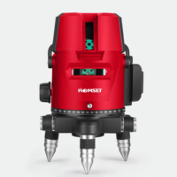 Laser sinar hijau Homset 5 garis, dengan pengendali jarak jauh level Lasel lintas garis Horizontal & vertikal