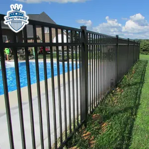 Customized Decorative Black Picket Fence Powder Coated Wrought Iron Garden Yard Fence Panels