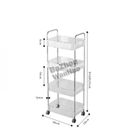Organisateur de rangement moderne en acrylique crème pour la maison Chariot multifonctionnel amovible Poulies à 360 degrés pour la vie en cuisine