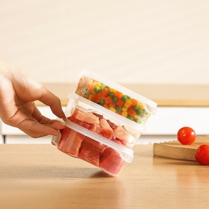Transparent PP Food Storage Box Rectangle Clip On Lid For Frozen Meat And Vegetables Heatable Fresh Food Preservation 10 Pack - Product Image 1