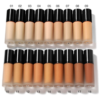 Fond de teint liquide mat longue tenue, sans logo, marque privée, en 18 couleurs, hydratant, écran solaire, correcteur
