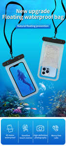 Ipx8 không thấm nước Túi khô dưới nước không thấm nước TPU màn hình cảm ứng bơi PVC điện thoại di động Pouch với Dây đeo túi trường hợp không thấm nước - Product Image 5