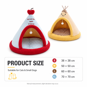 <span class=keywords><strong>Lit</strong></span> pour chat en forme de sapin de Noël, Tente <span class=keywords><strong>tipi</strong></span> à carreaux pour chien, Niche pour animal de compagnie mignonne en forme d'ours <span class=keywords><strong>avec</strong></span> garniture en sherpa, Fournisseur - Product Image 2