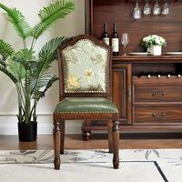 Chaises de salle à manger écologiques en bois de séquoia américain, tissu à motifs floraux, coussins en cuir doux, design antique pour salons et hôtels