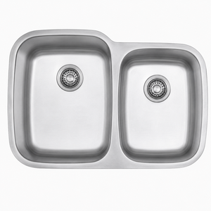 Évier de cuisine double TADT Premium en acier inoxydable 304, à encastrer sous plan, finition brossée, fabrication industrielle, moderne et commercial - Product Image 4