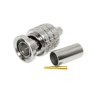 Connecteur BNC mâle à sertir pour câble coaxial RG59 pour connecteur RF 3G HD / SDI / CCTV