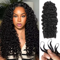 Extensions de cheveux humains bouclés au crochet, tresses sans nœuds, mèches de cheveux humains bouclés birmans pré-bouclées