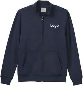 <span class=keywords><strong>Sweat</strong></span>-shirt zippé <span class=keywords><strong>sans</strong></span> <span class=keywords><strong>capuche</strong></span> en molleton bouclette pour <span class=keywords><strong>homme</strong></span>, col montant, qualité supérieure, personnalisable avec logo, vente en gros - Product Image 1