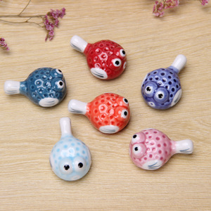 Porte-baguettes en céramique style japonais, motif <span class=keywords><strong>poisson</strong></span> <span class=keywords><strong>rouge</strong></span> et <span class=keywords><strong>poisson</strong></span>-bouffant, peint à la main, accessoire de décoration intérieure 12792 - Product Image 4
