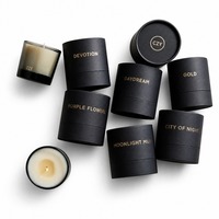 Bougie parfumée de luxe en tube de papier dans un bocal en verre avec tube de papier noir, décoration d'intérieur, bougies parfumées pour mariage, spa, hôtel