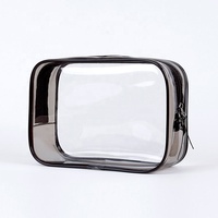 Sac de maquillage transparent personnalisé en gros avec logo, sac de toilette coloré en PVC transparent pour cosmétiques