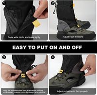 Guêtres de randonnée imperméables légères et ajustables unisexe pour la randonnée et la raquette