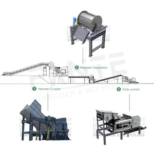 Nuova macchina per il riciclaggio di rottami metallici di alta qualità dalla cina in metallo frantoio macchina per il riciclaggio