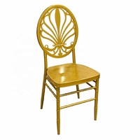 Chaise Chiavari en métal doré robuste et empilable pour événements et locations, directement de l'usine chinoise