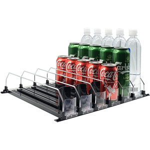 Supermarket Plastic Smart Dispensers Automatic Spring Loaded Bottle Soda Can Beverage Roller System <b>Shelf</b> <b>Drink</b> Pusher - Product Image 3