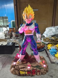 Statue de Vegeta Super Saiyan en résine et fibre de verre, taille réelle 1:1, avec armure, lumineuse, figurine d'anime, objet de collection, décoration - Product Image 4