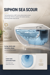 WC intelligent mural <span class=keywords><strong>de</strong></span> luxe au design baleine avec chasse automatique, bidet électronique et télécommande pour salle <span class=keywords><strong>de</strong></span> bain - Product Image 5