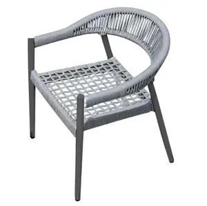 Patio Party French Bistro Cafe Furniture Hotel Garden Restaurant Stackable Aluminium Rope Dining Outdoor Chairs