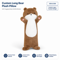 Coussin corporel en peluche Long Bear, coussin de soutien doux et câlin, jouet en peluche à motif de patte, fabricant OEM ODM, vente en gros personnalisée en vrac