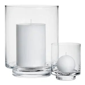 Anpassen Zylinder große Vasen form Wind lampe Glas Kerzenhalter 19-20cm hoch Runde Glas Kerzenhalter