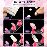 Support d'affichage magnétique pour faux ongles en plastique, présentoir professionnel pour la pratique et l'entraînement de la manucure, support d'entraînement artistique pour ongles, utilisation DIY en salon NAB088