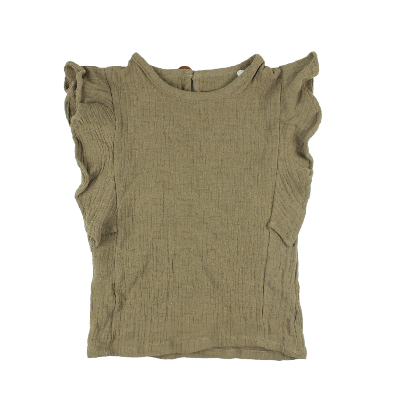 Детская модная одежда Муслин Хлопок Флаттер Девушка рубашка Топ Одежда