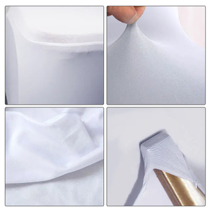 Couverture de <span class=keywords><strong>chaise</strong></span> de mariage <span class=keywords><strong>blanche</strong></span>, couverture de <span class=keywords><strong>chaise</strong></span> de banquet teint uni élastique pour <span class=keywords><strong>chaise</strong></span> en plastique - Product Image 5