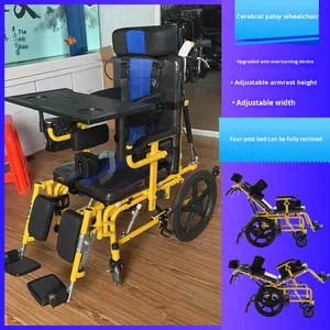Hydraulic Rod-Adjustable Non-Inflatable Mobility Wheelchair for Children with Cerebral Palsy Rehabilitation Equipment