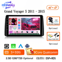 Qualcomm Snapdragon 10.1 Inch 2 Din Layar IPS GPS WIFI Android Pemutar DVD Mobil Stereo Mobil untuk Chrysler Grand Voyager 2011-2015