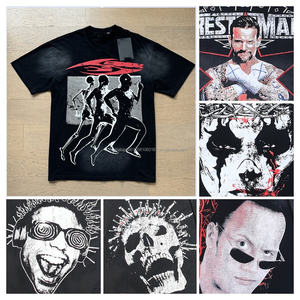 T-Shirt NFC SCAN di Alta Qualità per Uomo, Abbigliamento Hells Y2K Streetwear, Magliette Personalizzate 100% Cotone con Stampa Vintage a Stelle - Product Image 3