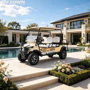 Carrito de golf eléctrico todoterreno de 4 plazas con parabrisas personalizado, luces LED, para zonas turísticas - Product Image 1