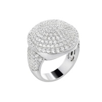 Prix de gros Bijoux Hip Hop Plaqué or Serti de pierres VVS Moissanite Argent 925 Anneaux ronds brillants pour hommes