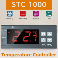 Thermostat numérique LED STC-1000 pour incubateur, contrôleur de température, relais de régulation thermique, chauffage et refroidissement