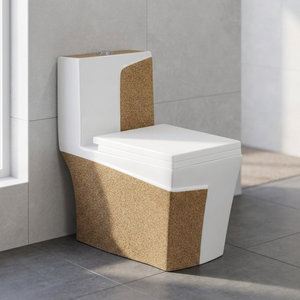 WC monobloc moderne en céramique blanche Vistaar à réservoir encastré et double chasse, à poser au sol - Product Image 3