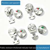 Accessoires pour cloisons de toilettes publiques / Quincaillerie de toilettes en alliage de zinc avec indicateur de verrouillage et pêne de verrouillage de porte