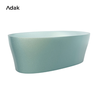 Baignoire autoportante portable en acrylique à motif marbre, écologique, aspect pierre de luxe, forme ovale, 60 gal+, pour intérieur