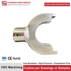 เหล็กซีเอ็นซีพรีซิชั่นเหล็กกล้าคาร์บอนสังกะสีเชื่อมส้อมยึด CNC ชิ้นส่วนกลึงสำหรับเครื่องจักร - Product Image 1