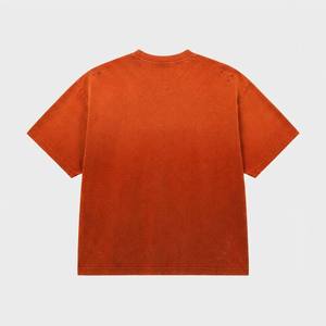Custom Wholesale Acid Wash <b>Vintage</b> Distressed Ripped <b>Graphic</b> Print Boxy Fit Oversized Streetwear Y2K Men T-shirt - Product Image 3