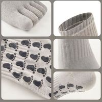 Chaussettes de yoga antidérapantes à rayures verticales avec points de colle nano qui ne glissent pas. Fitness Taille Extra-Large.