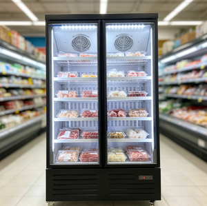 Congelatore Verticale con Porta in Vetro per Esposizione Commerciale, Refrigerante R290, per Esporre Antipasti Surgelati Gourmet nei Negozi di Alimentari - Product Image 1