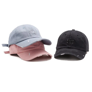 Custom 3D Embroidery Logo Washed Cotton <b>Baseball</b> <b>Cap</b> 6-Panel Adjustable Unisex Solid Color Casual Hat - Product Image 2
