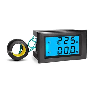 Digital AC Voltmeter Ammeter AC 200-450V 100A Amp Volt Panel Meter Tegangan Current Amp Monitor 110V 220V LCD Dual Display