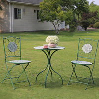 Ensemble de table et chaises de jardin modernes en acier, résistantes aux intempéries, vente en gros, directement de l'usine